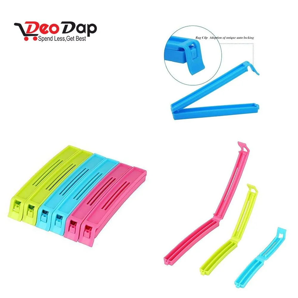 0105 Plastic Snack Bag Clip Sealer Set (18 Pcs, Multicolour)