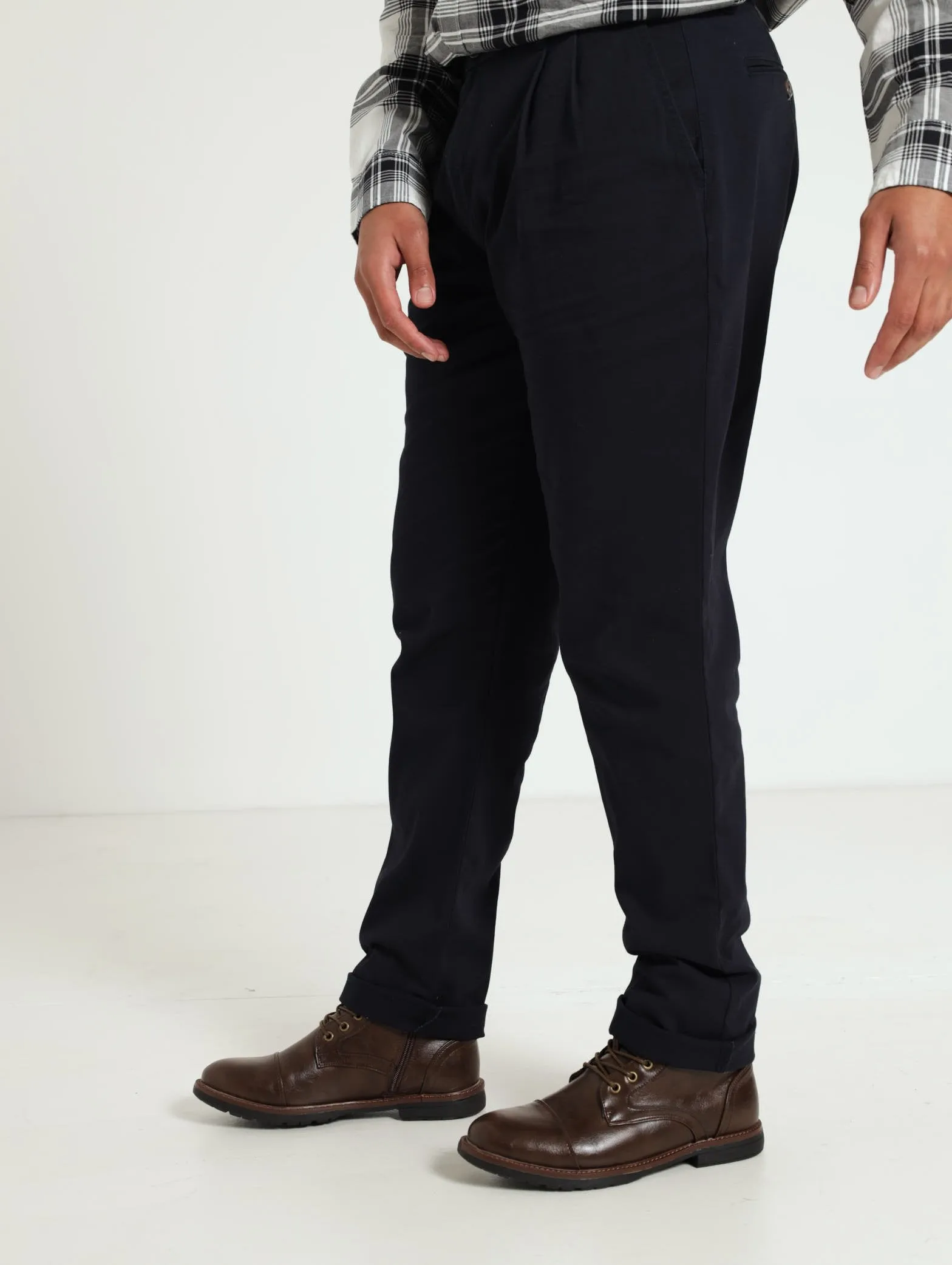 2 Pleat Chinos - Navy