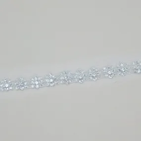 2.5" Silver Floral Rhinestones Trim