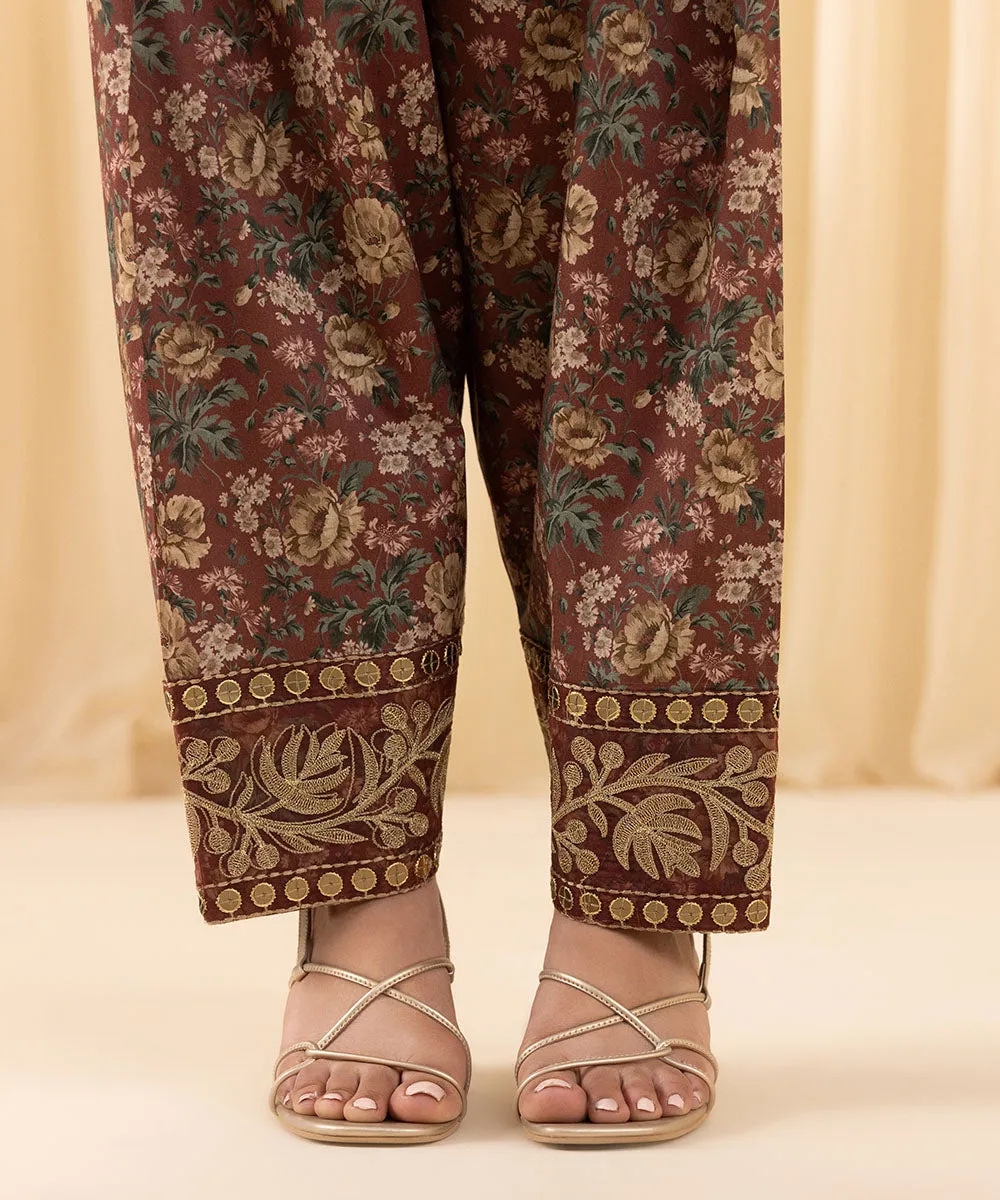 3 Piece -  Embroidered Cotton Viscose Suit
