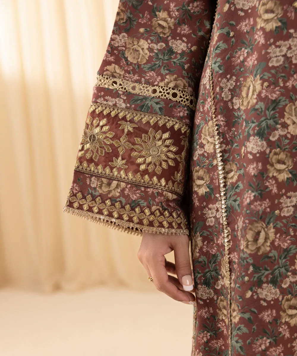 3 Piece -  Embroidered Cotton Viscose Suit