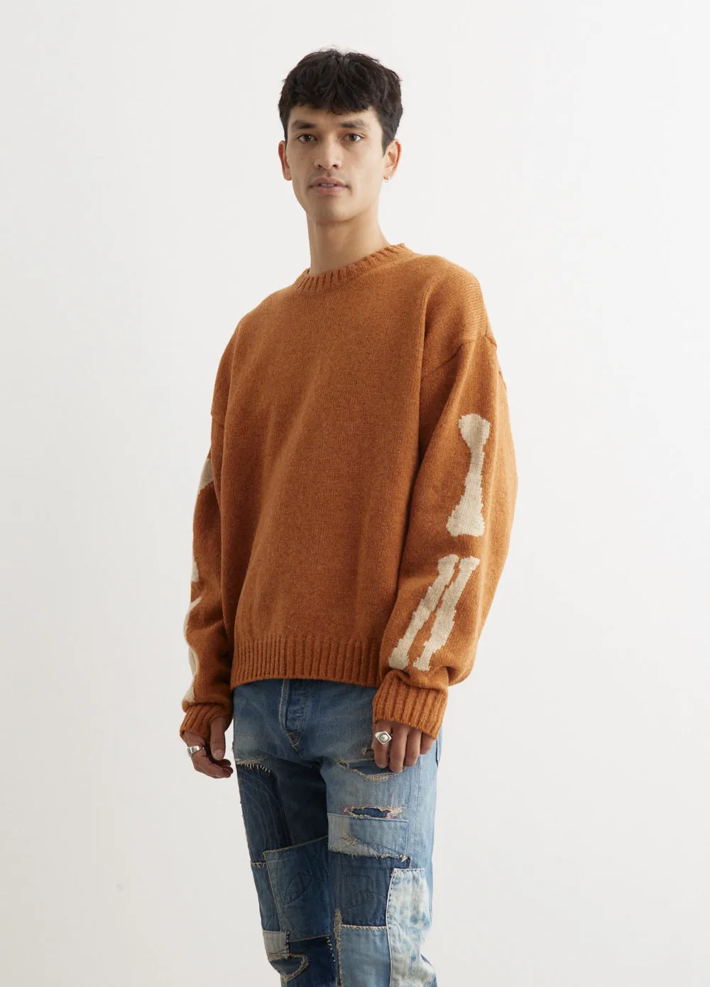 5G Wool BONE Crew Sweater
