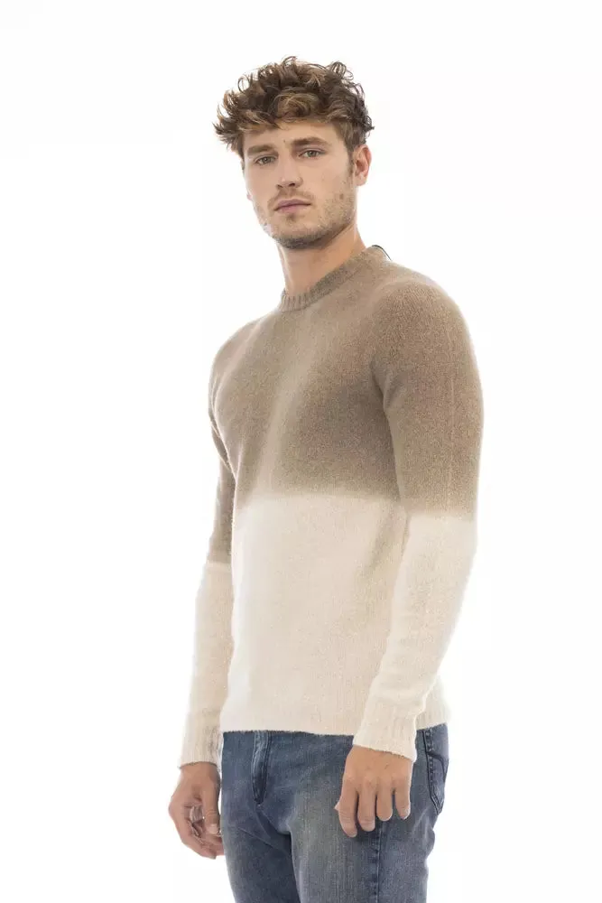 Alpha Studio Beige Alpaca Men Men's Sweater