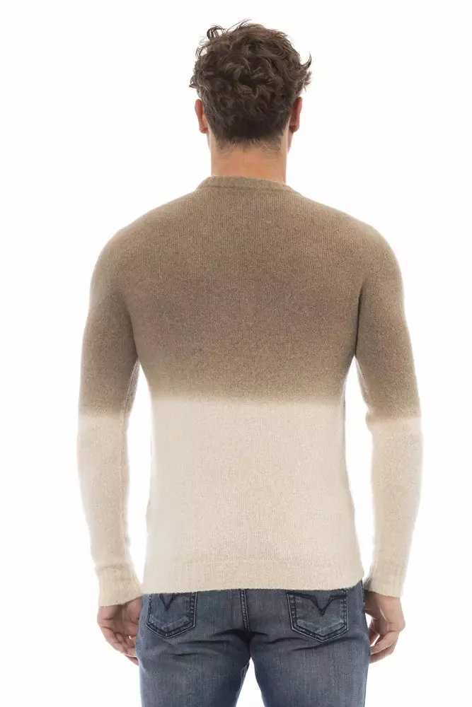 Alpha Studio Beige Alpaca Men Men's Sweater