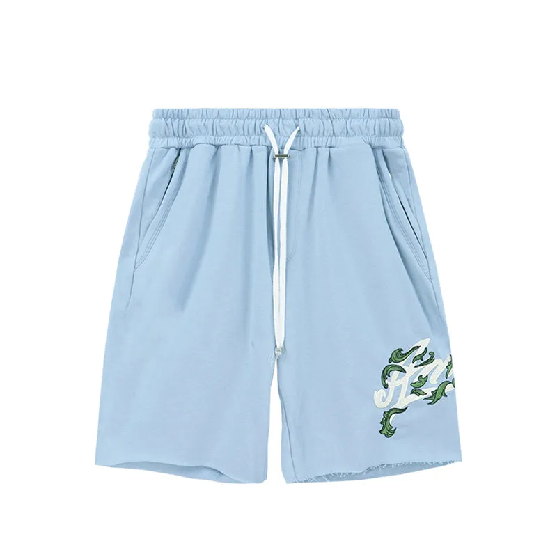 AMIRI Letter Logo Embroidery Shorts Blue
