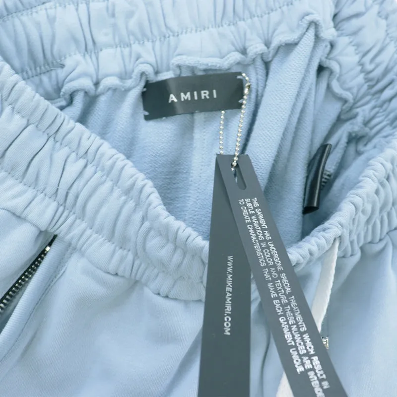 AMIRI Letter Logo Embroidery Shorts Blue