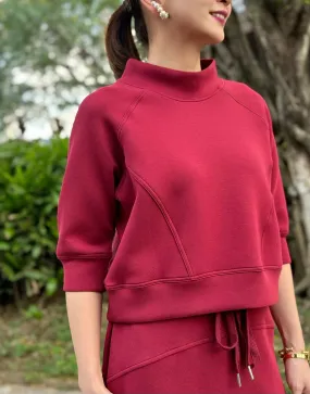 Anniston Crop in Maroon