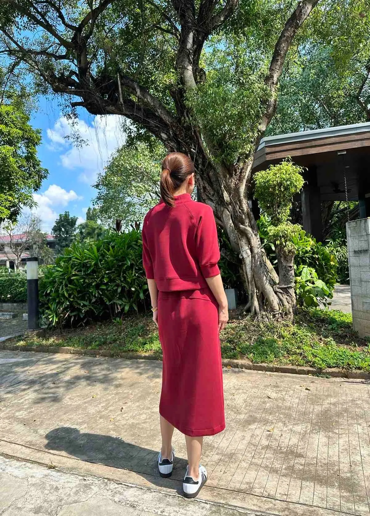 Anniston Crop in Maroon