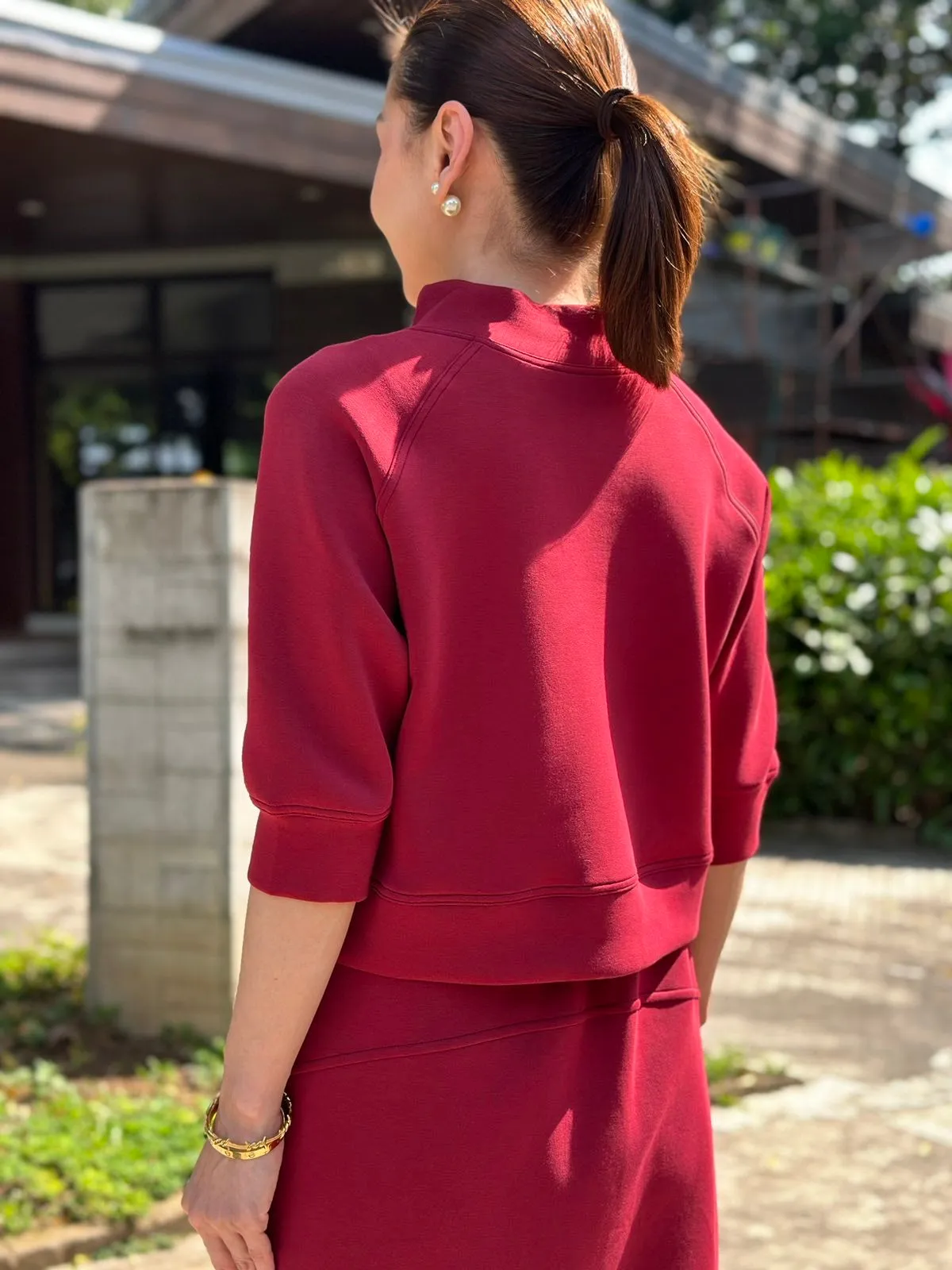 Anniston Crop in Maroon
