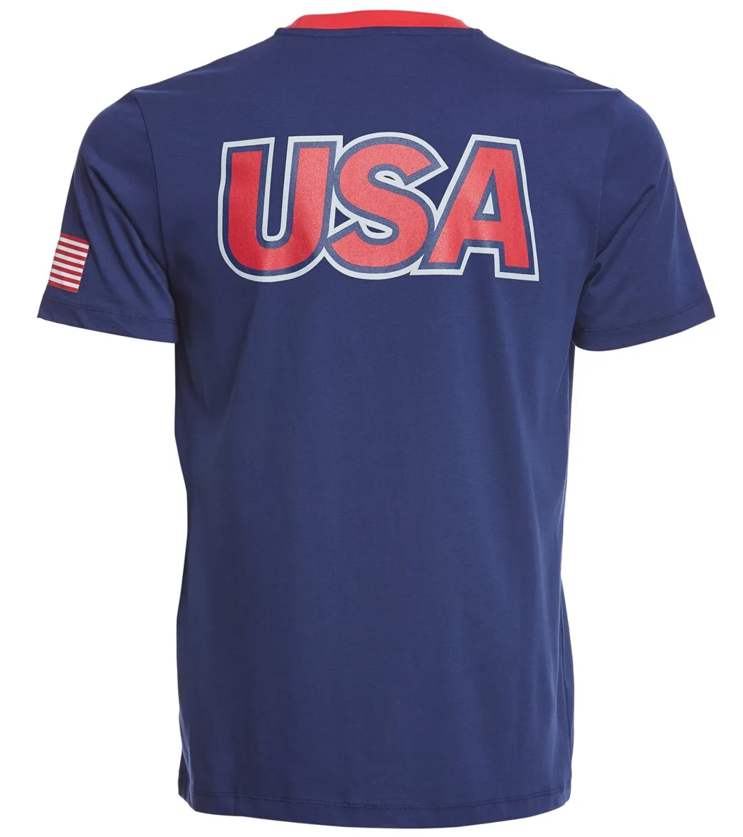 Arena Unisex USA Swimming Tee Navy/Red
