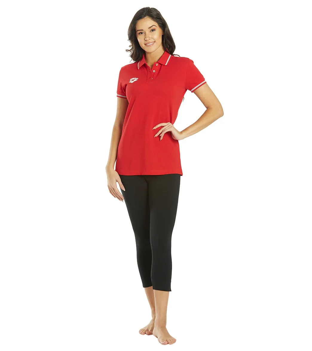 Arena Women's Team Line Short Sleeve Polo Red