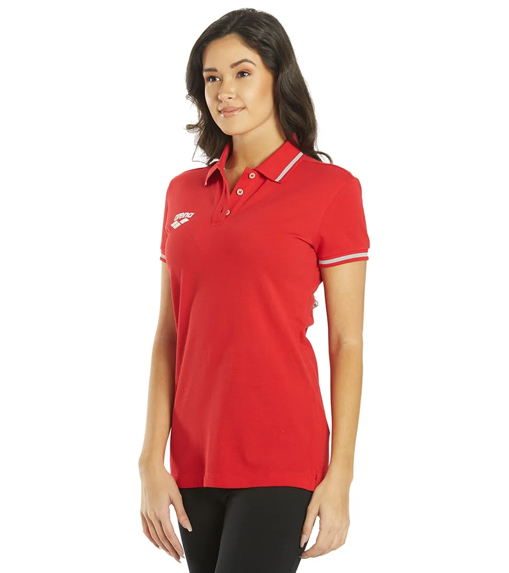 Arena Women's Team Line Short Sleeve Polo Red