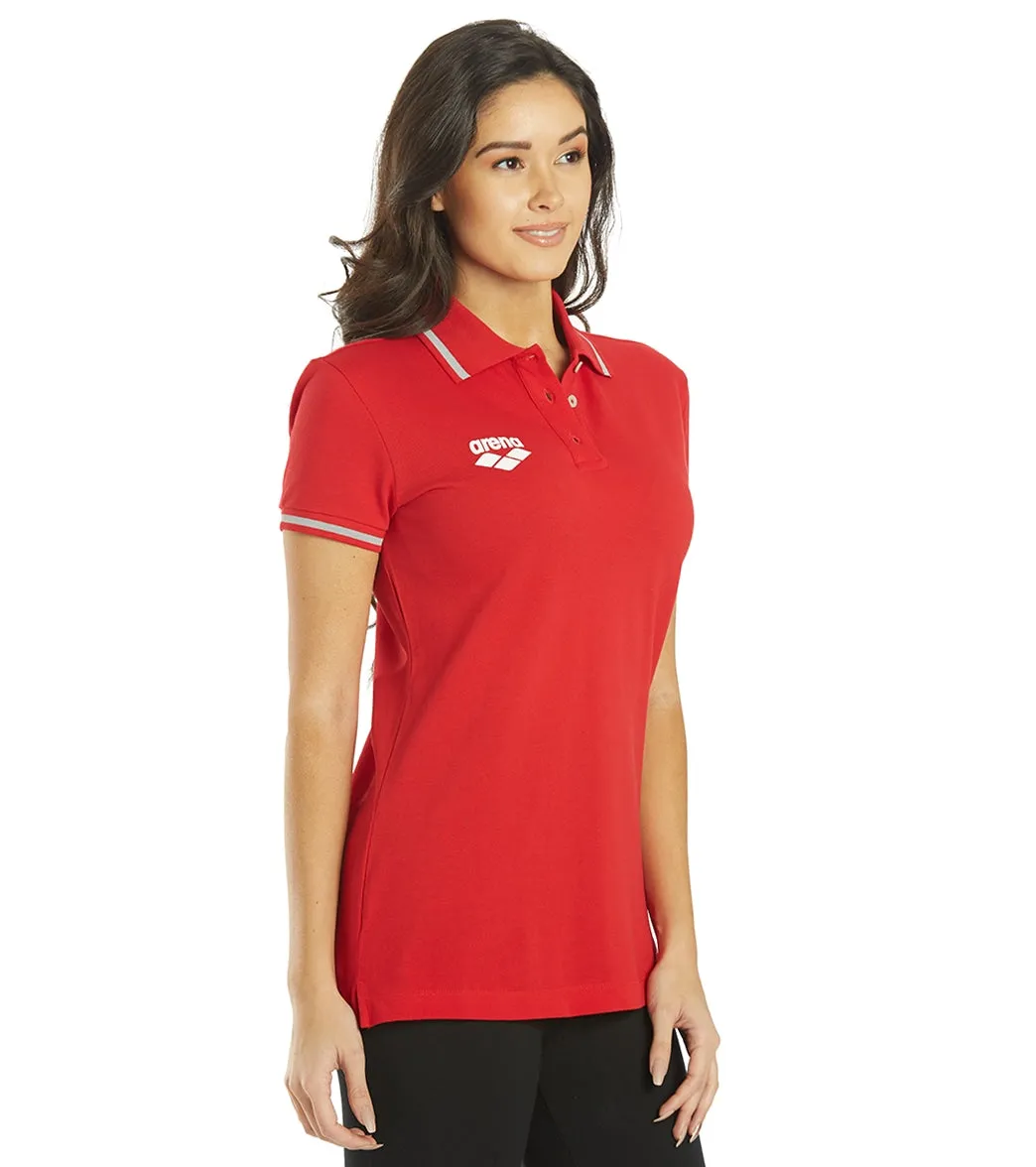Arena Women's Team Line Short Sleeve Polo Red