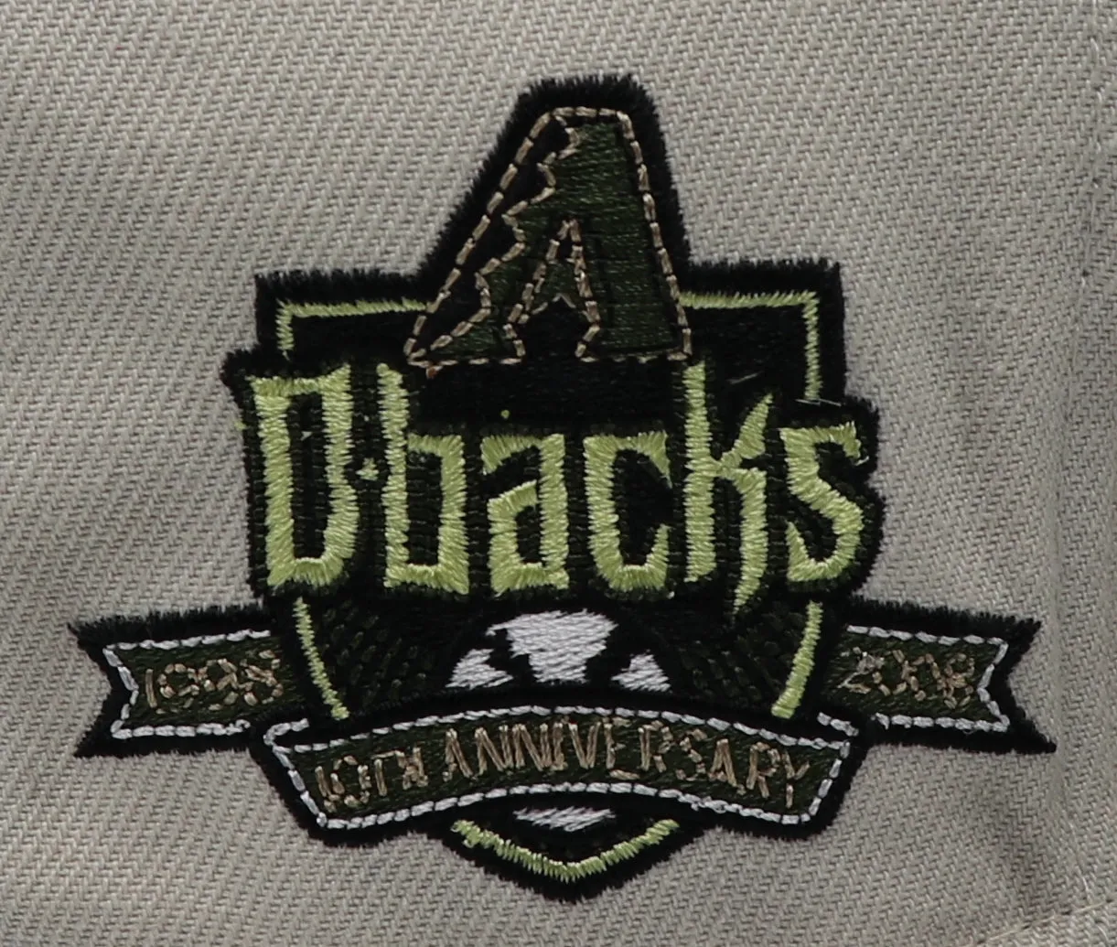 ARIZONA DIAMONDBACKS (BONE) (10TH ANN 1998-2008) NEW ERA 59FIFTY FITTED (DARK GEEN UNDER VISOR)