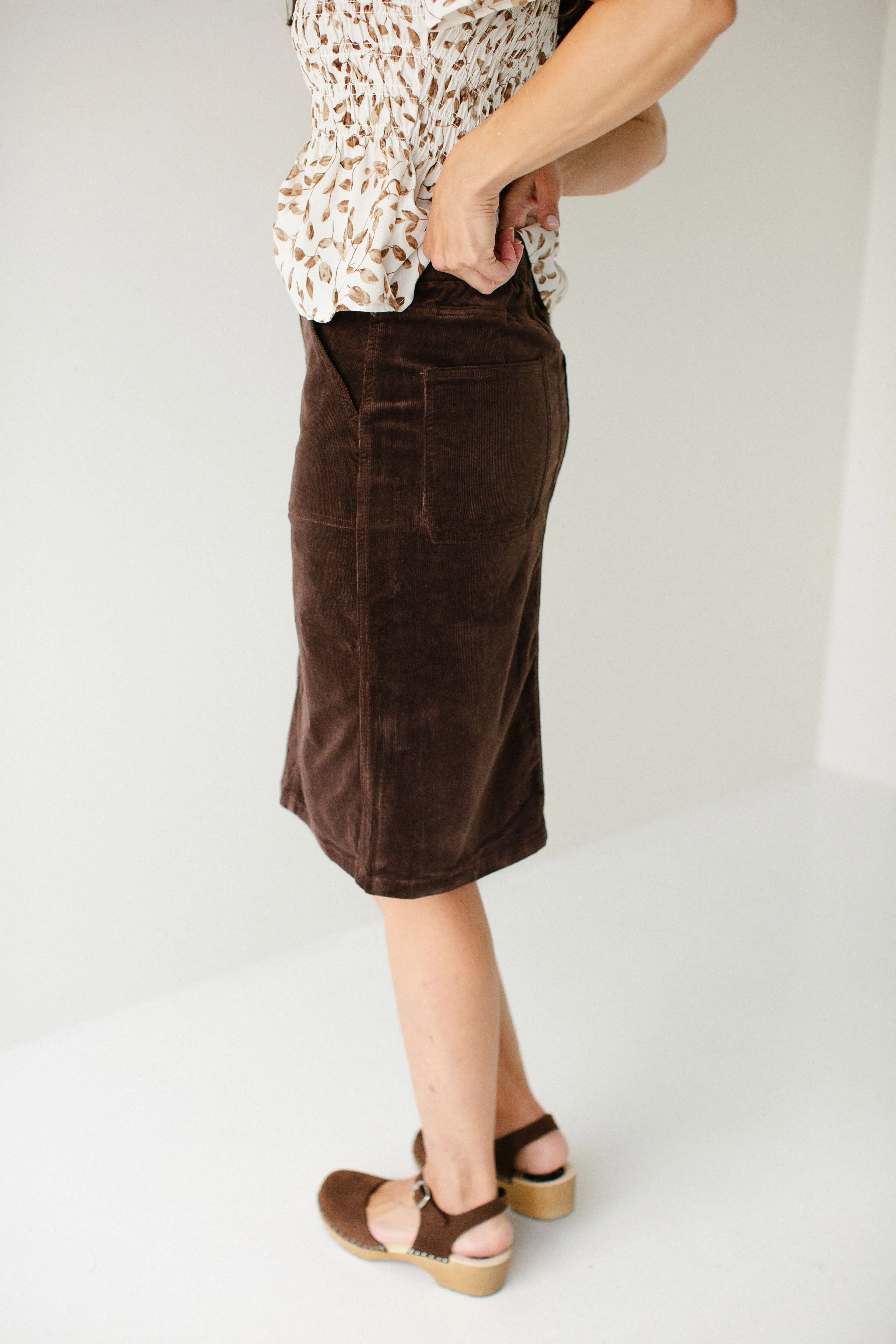 'Autumn' Corduroy Knee Length Skirt