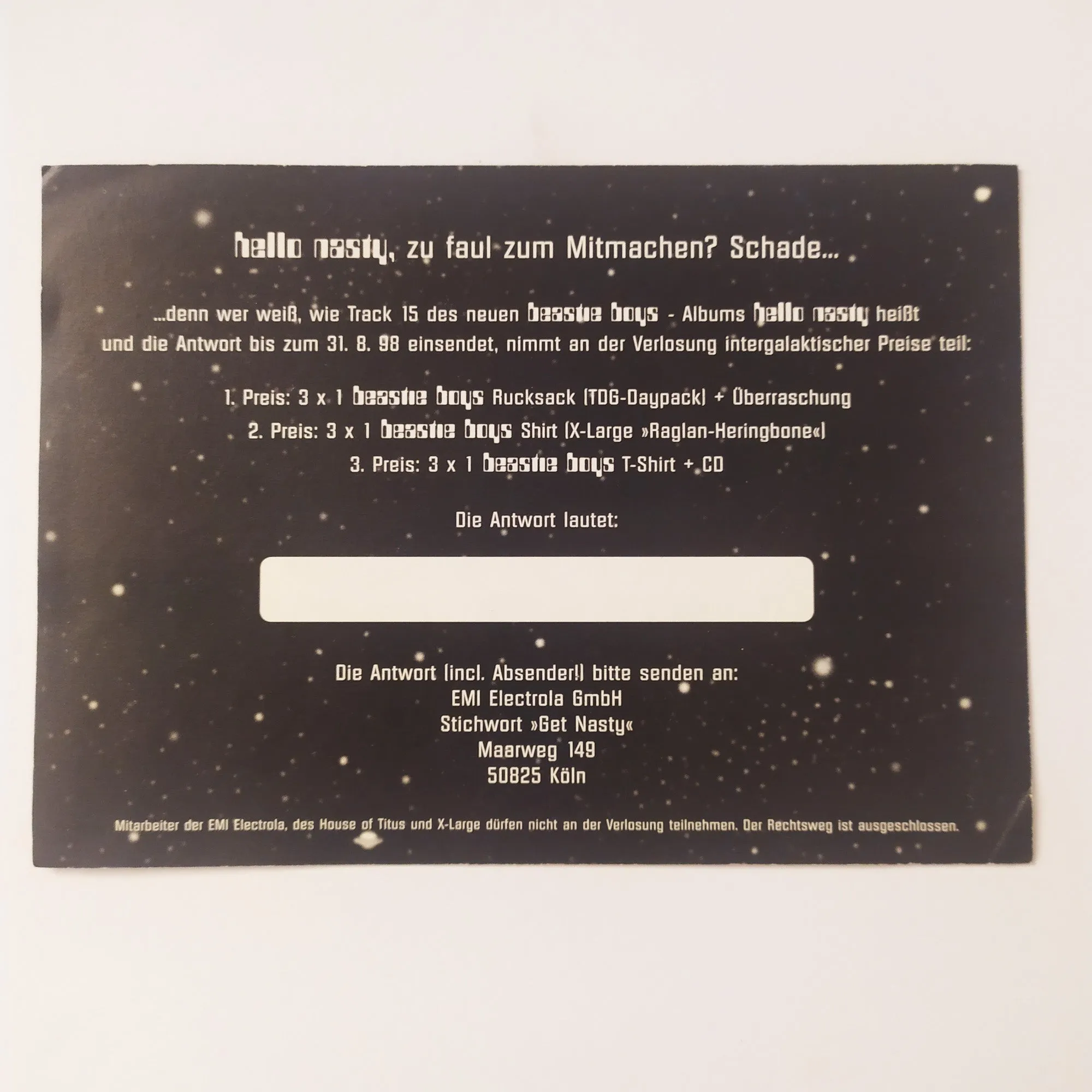 Beastie Boys "Intergalactic" Sticker from 1998