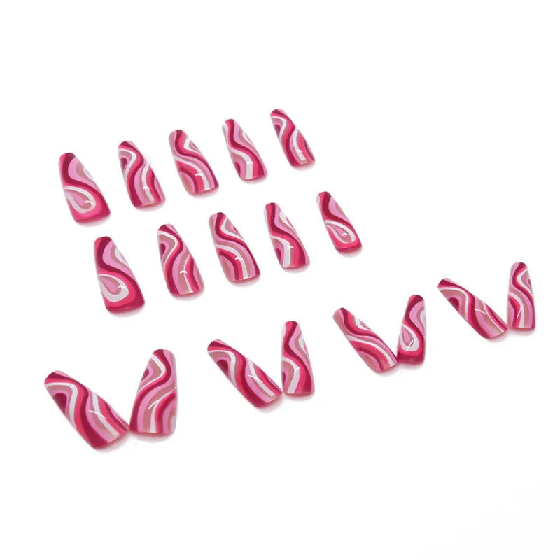 BerriesJam - 2024Pink & White Wave Wearing Nail