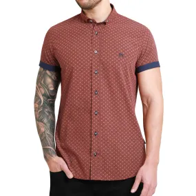 Bewley Ritch Mens Bushell Big Tall Geo Print Shirt - Burgundy