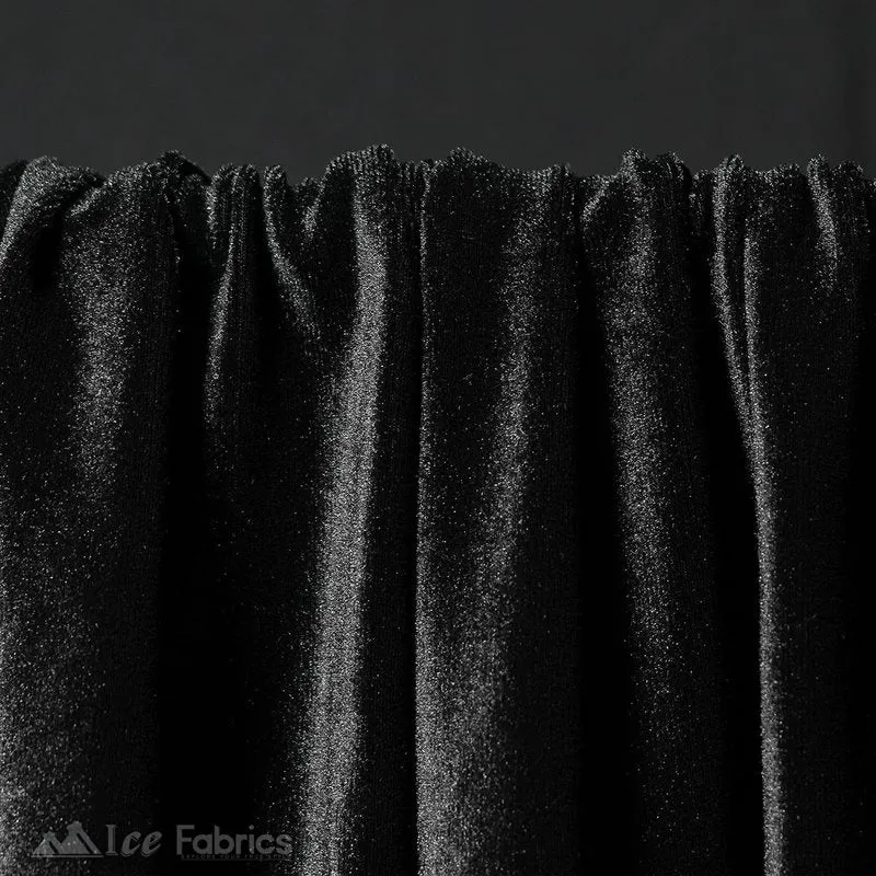 Black Stretch Velvet Fabric Soft and Smooth
