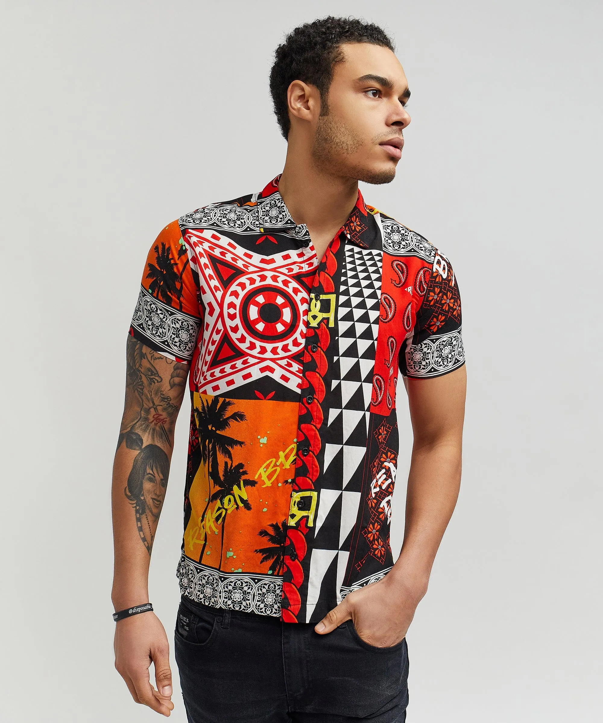 Blaze Geometric Allover Print Short Sleeve Shirt