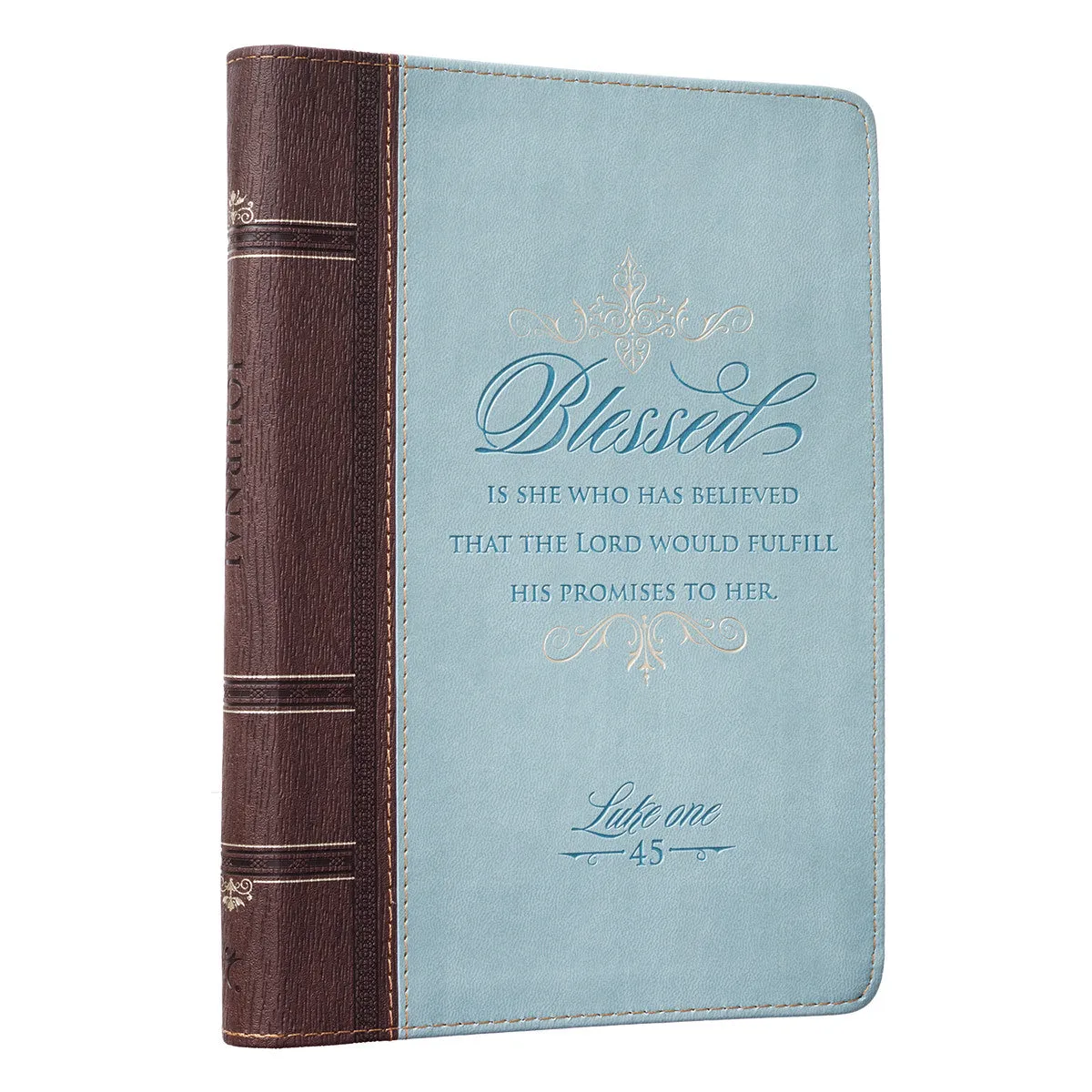 Blessed Zippered Classic LuxLeather Journal - Luke 1:45
