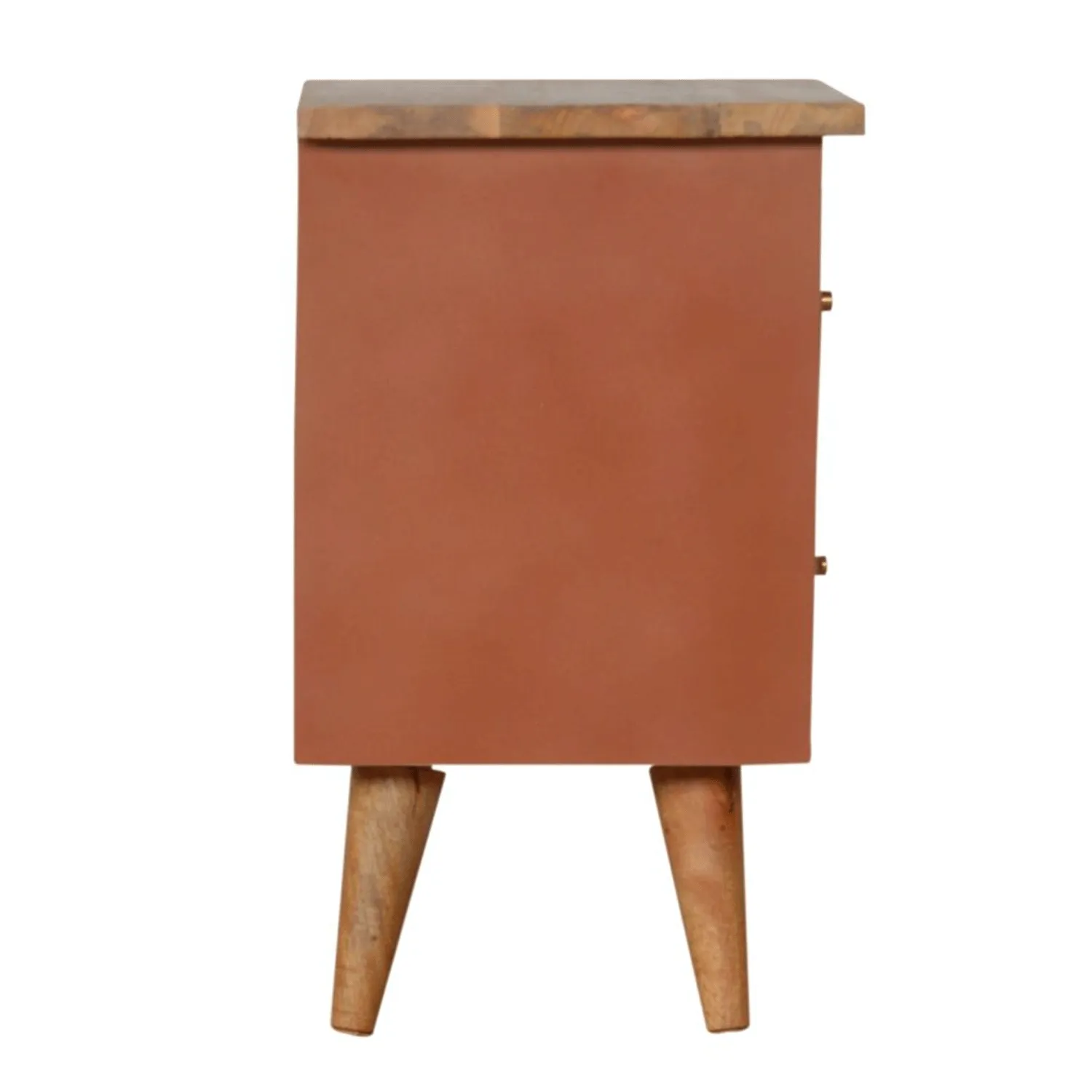 Bourton Red Painted 2 Drawers Bedside Table