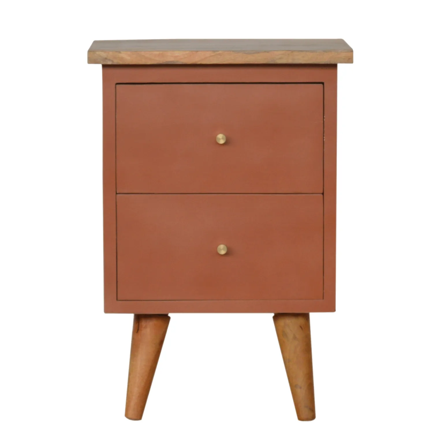 Bourton Red Painted 2 Drawers Bedside Table