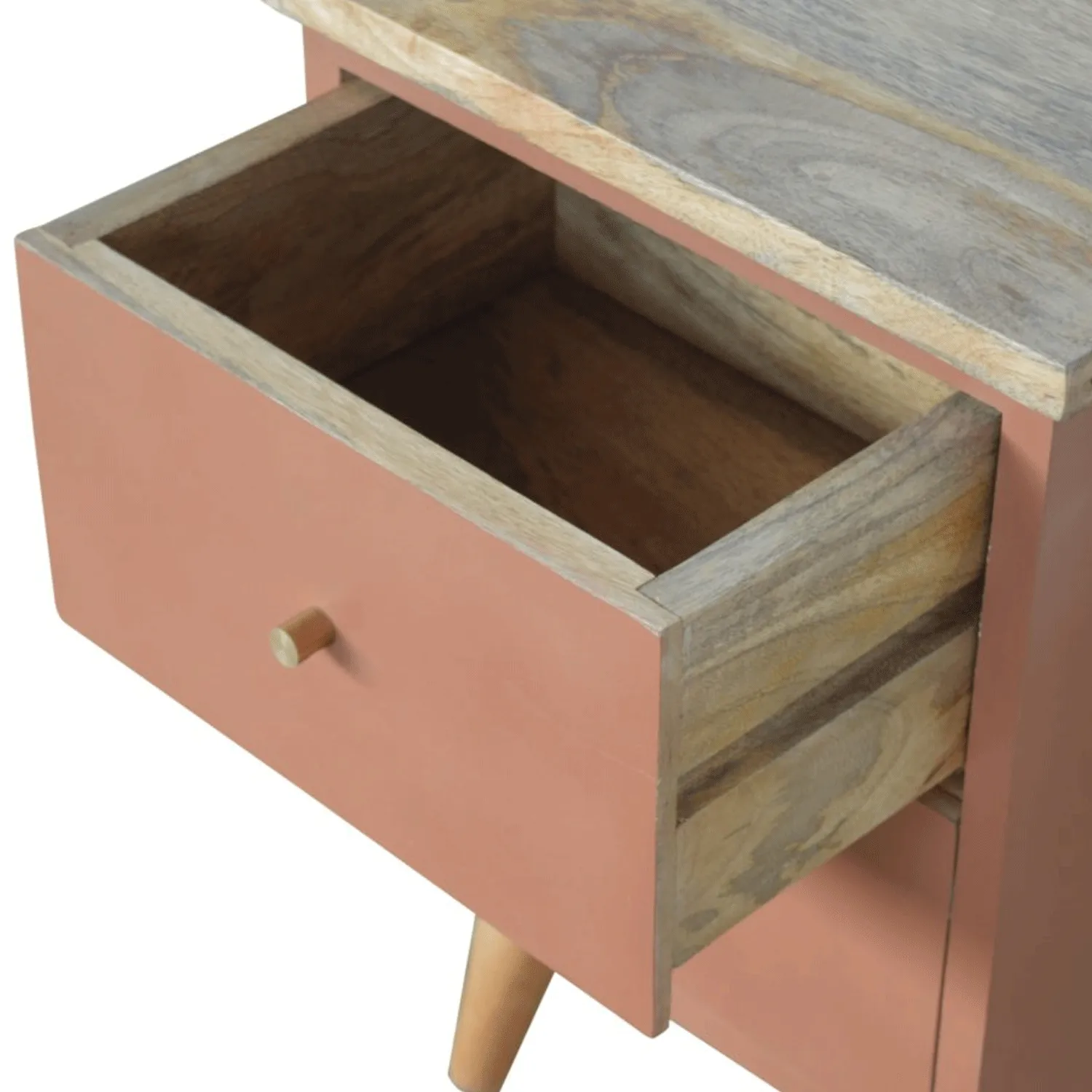 Bourton Red Painted 2 Drawers Bedside Table