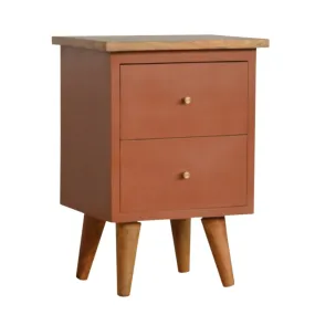 Bourton Red Painted 2 Drawers Bedside Table
