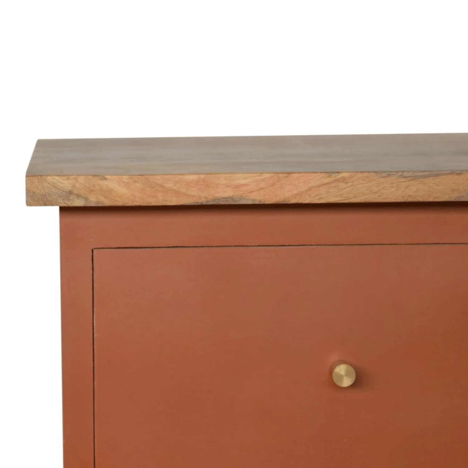 Bourton Red Painted 2 Drawers Bedside Table