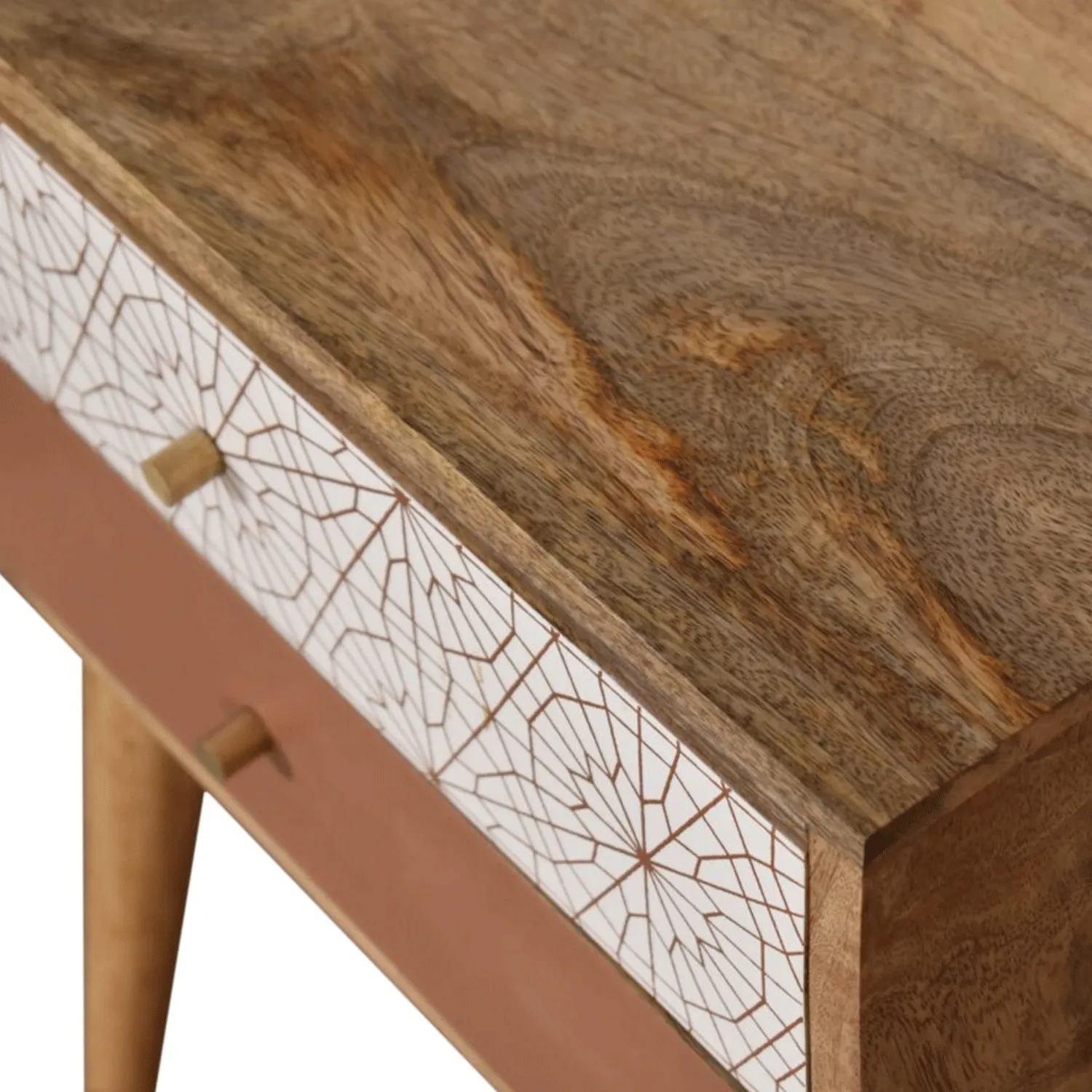 Bourton Solid Wood 2 Drawers Bedside Table