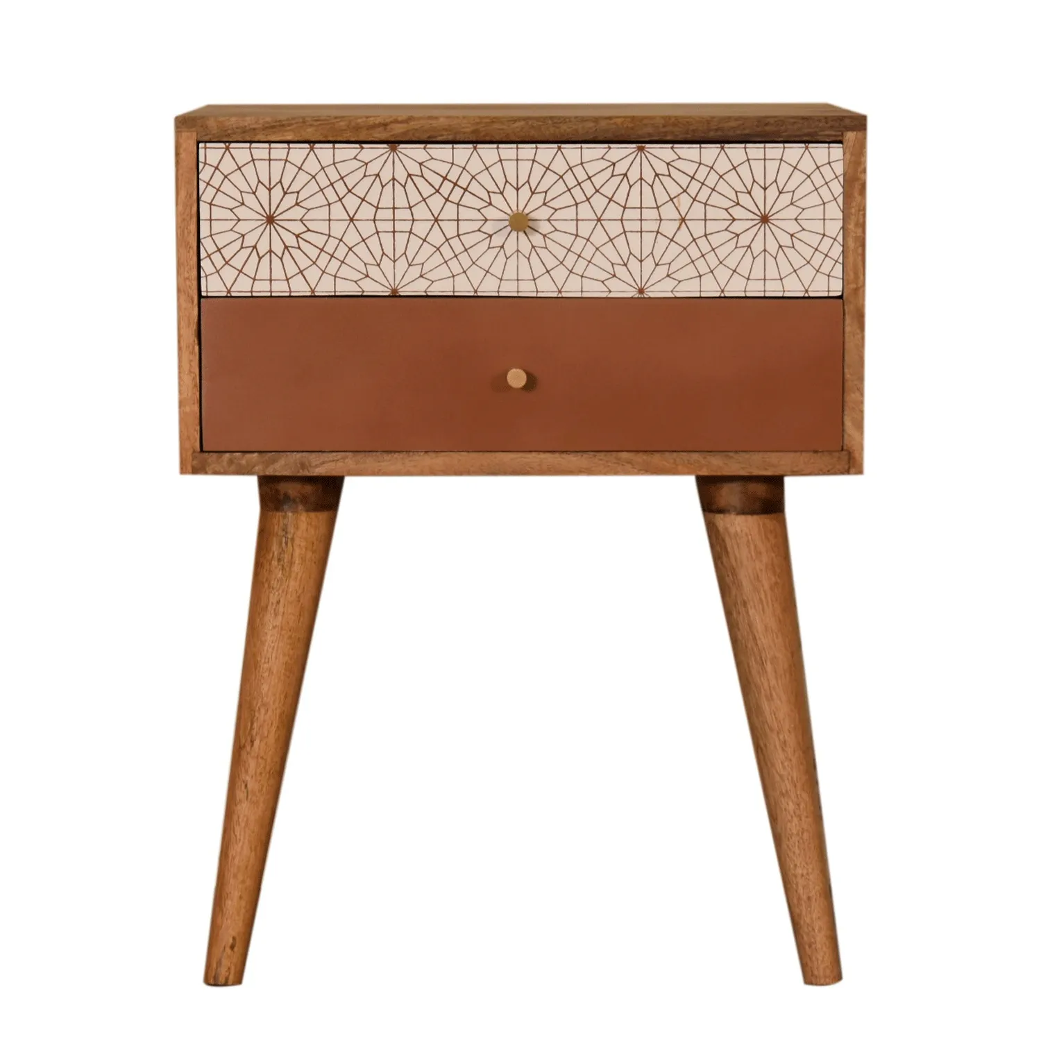 Bourton Solid Wood 2 Drawers Bedside Table