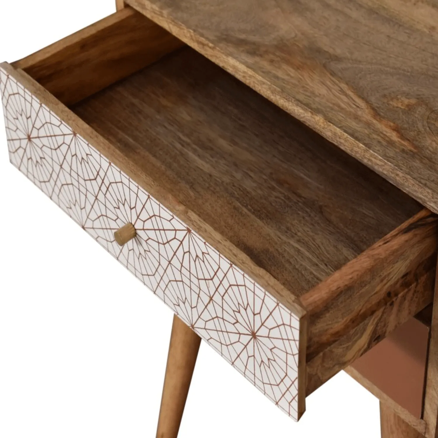 Bourton Solid Wood 2 Drawers Bedside Table
