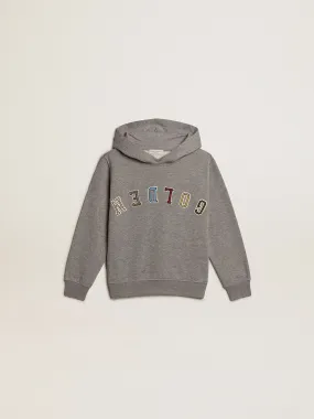 Boys’ gray cotton hooded sweatshirt