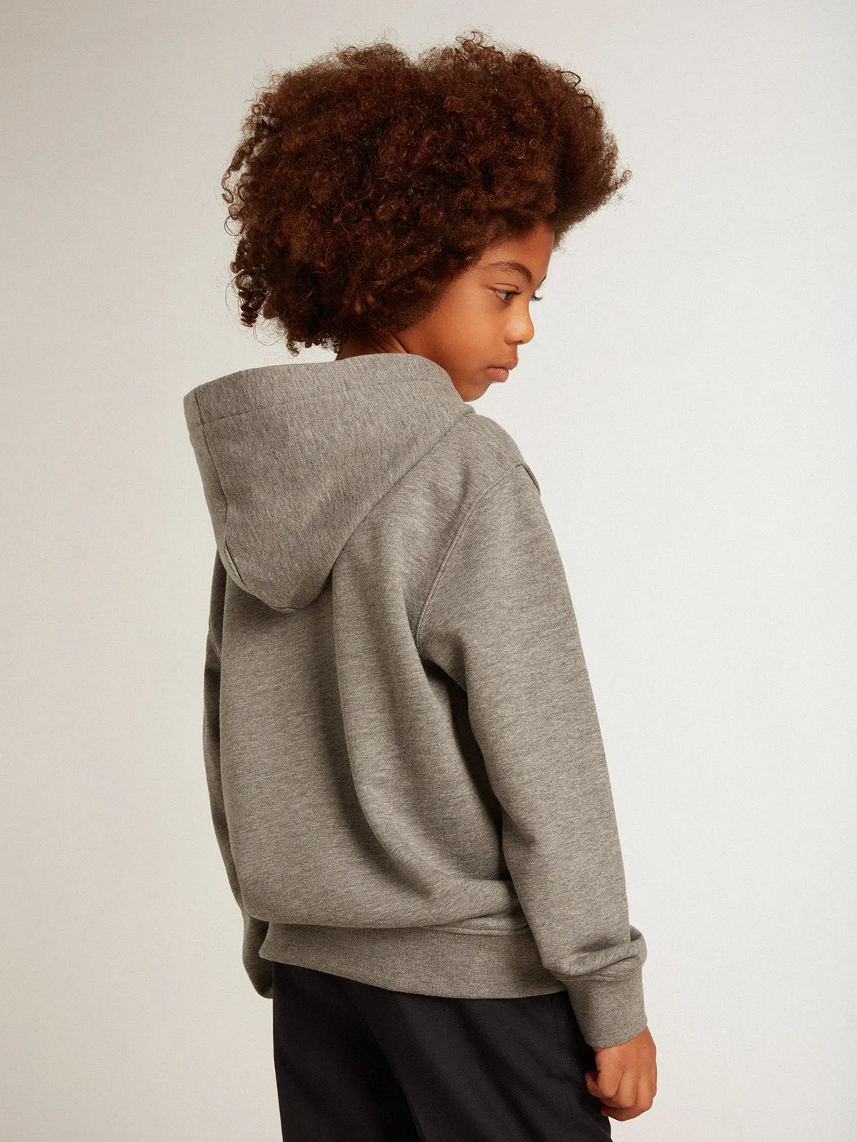 Boys’ gray cotton hooded sweatshirt