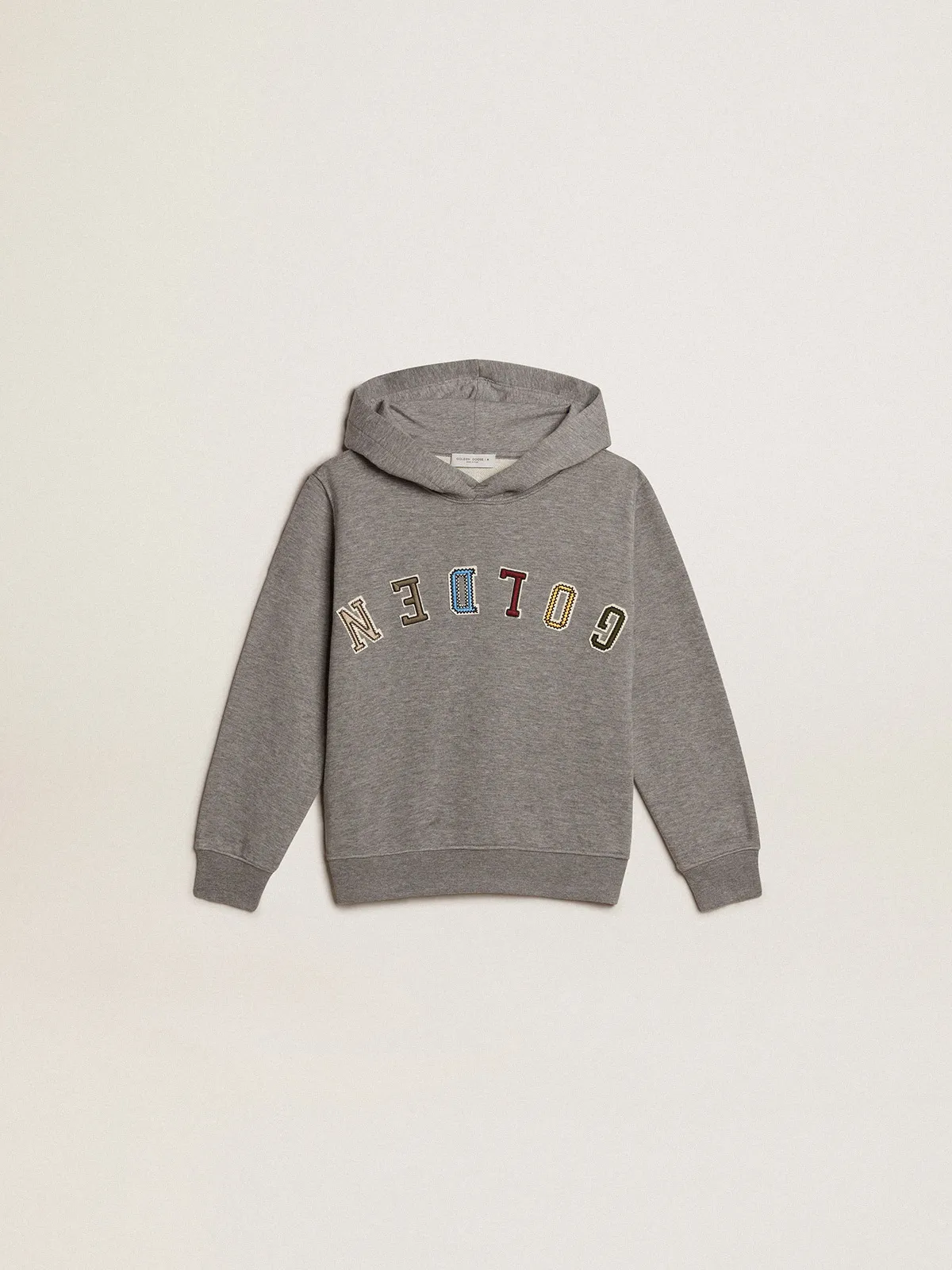 Boys’ gray cotton hooded sweatshirt