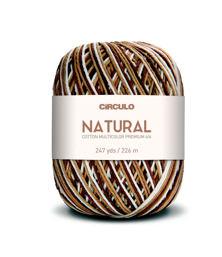 Circulo Barroco Multicolor Premium 4/6, 100% Cotton Yarn for Crochet and Knitting, 226m/200g