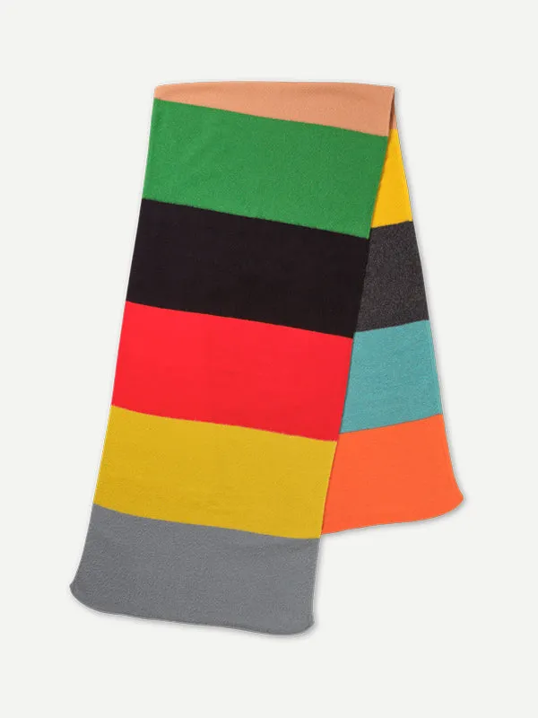 COLOURBLOCK BRUSHED BLANKET SCARF DARK