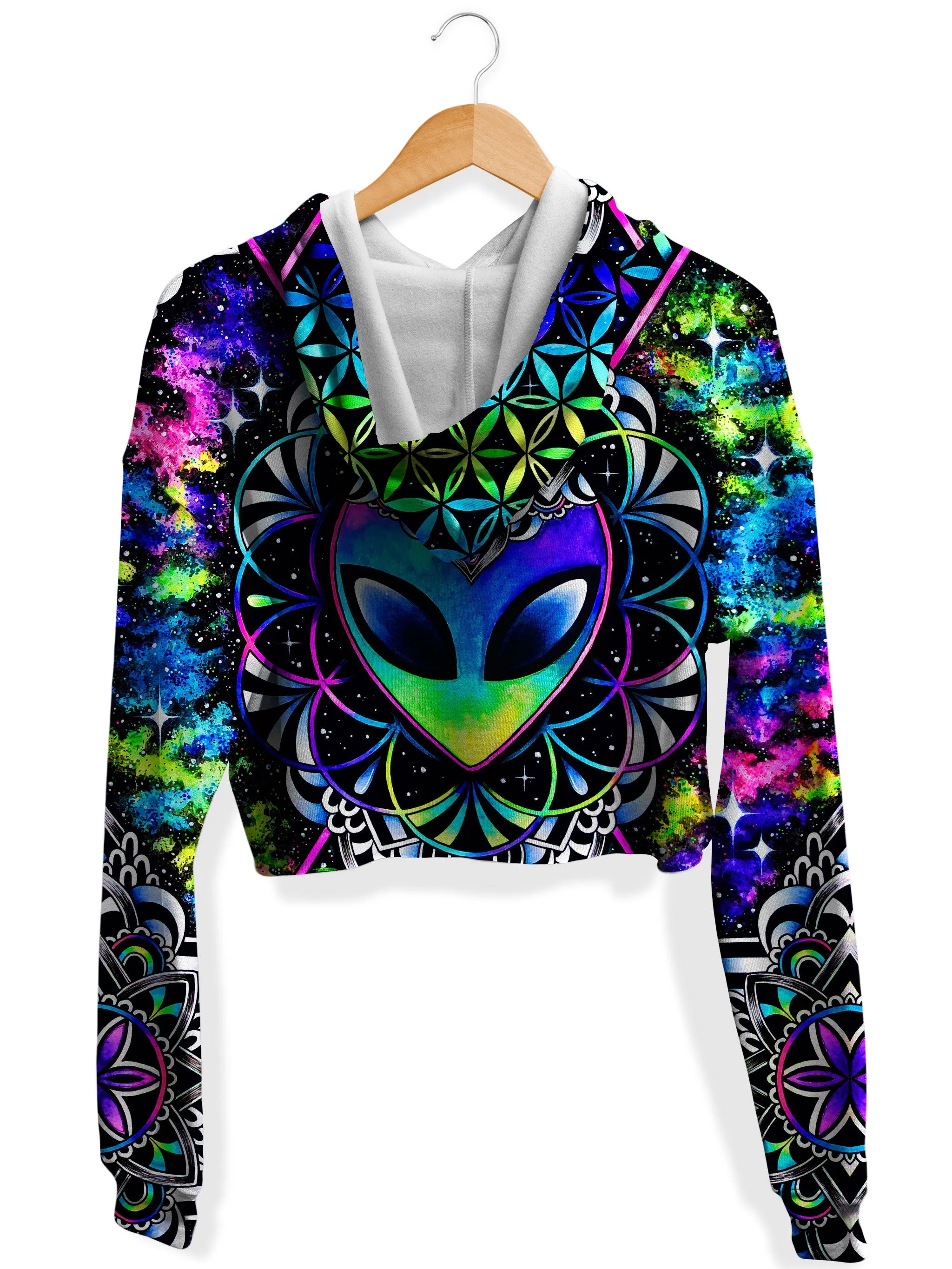 Conscious Cosmos Fleece Crop Hoodie