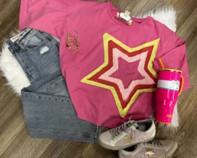 Cotton Candy Star Patch Top