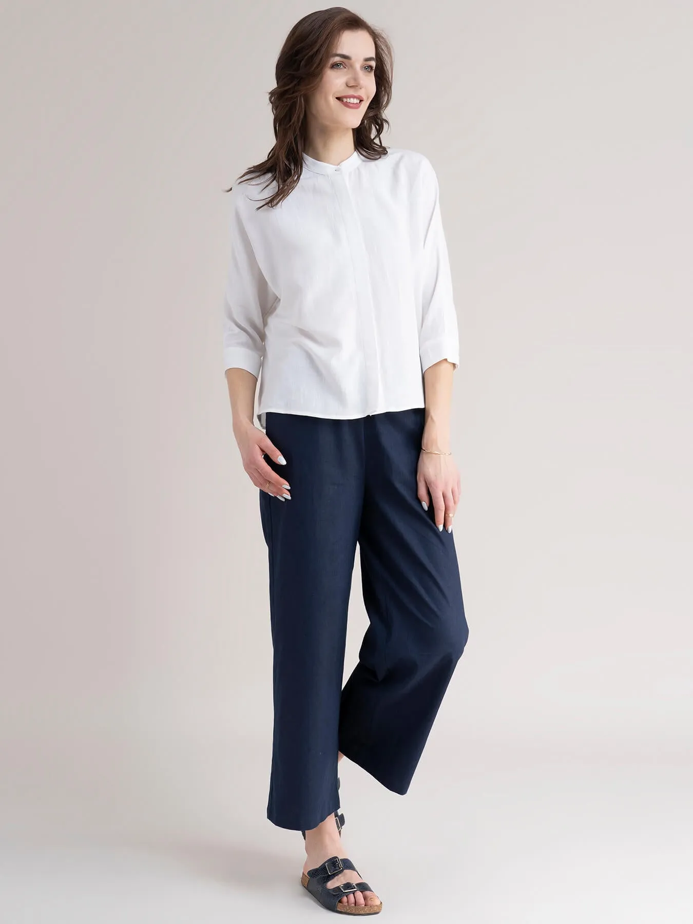 Cotton Dolman Sleeve Top - White