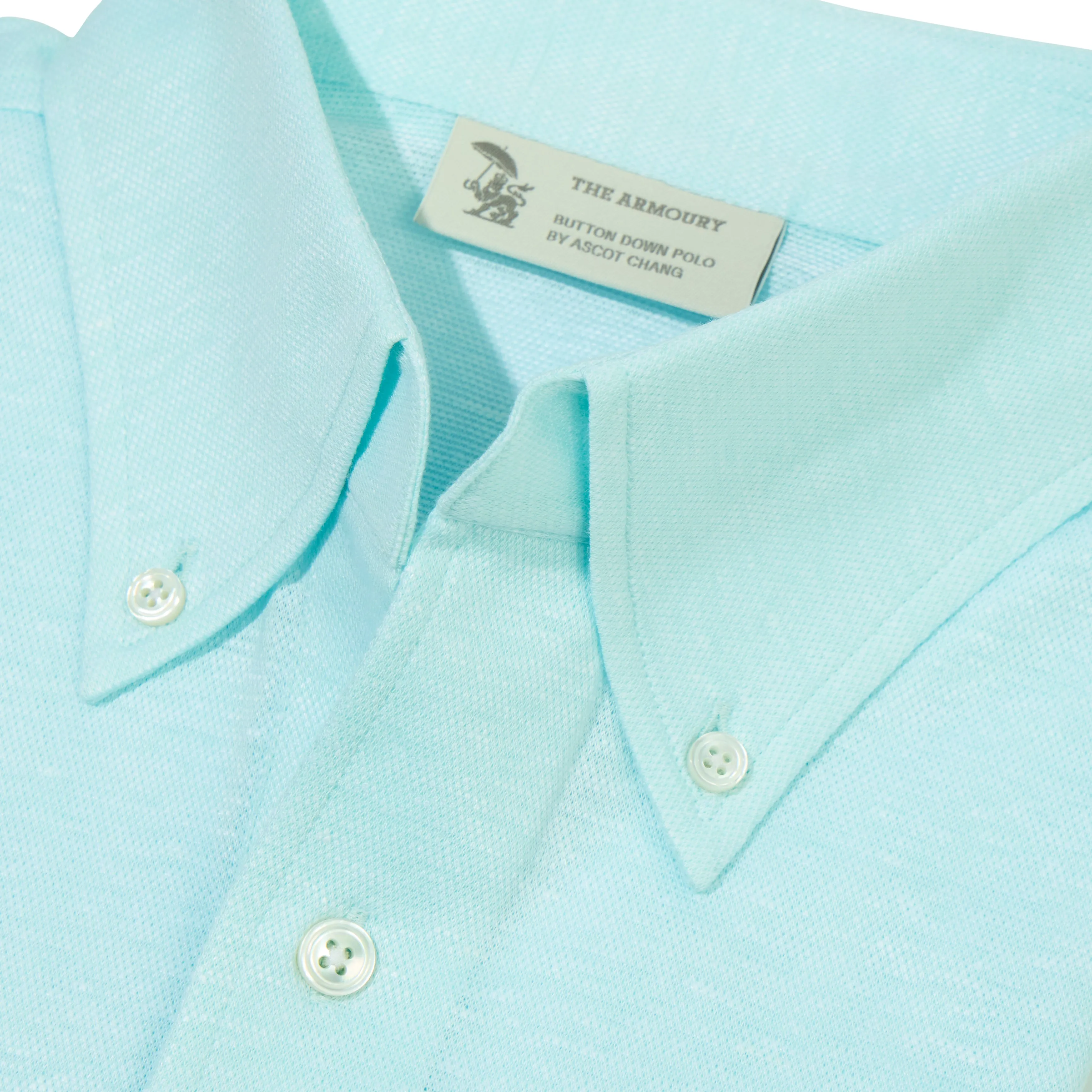 Cotton/Linen Long-sleeve Button-down Polo