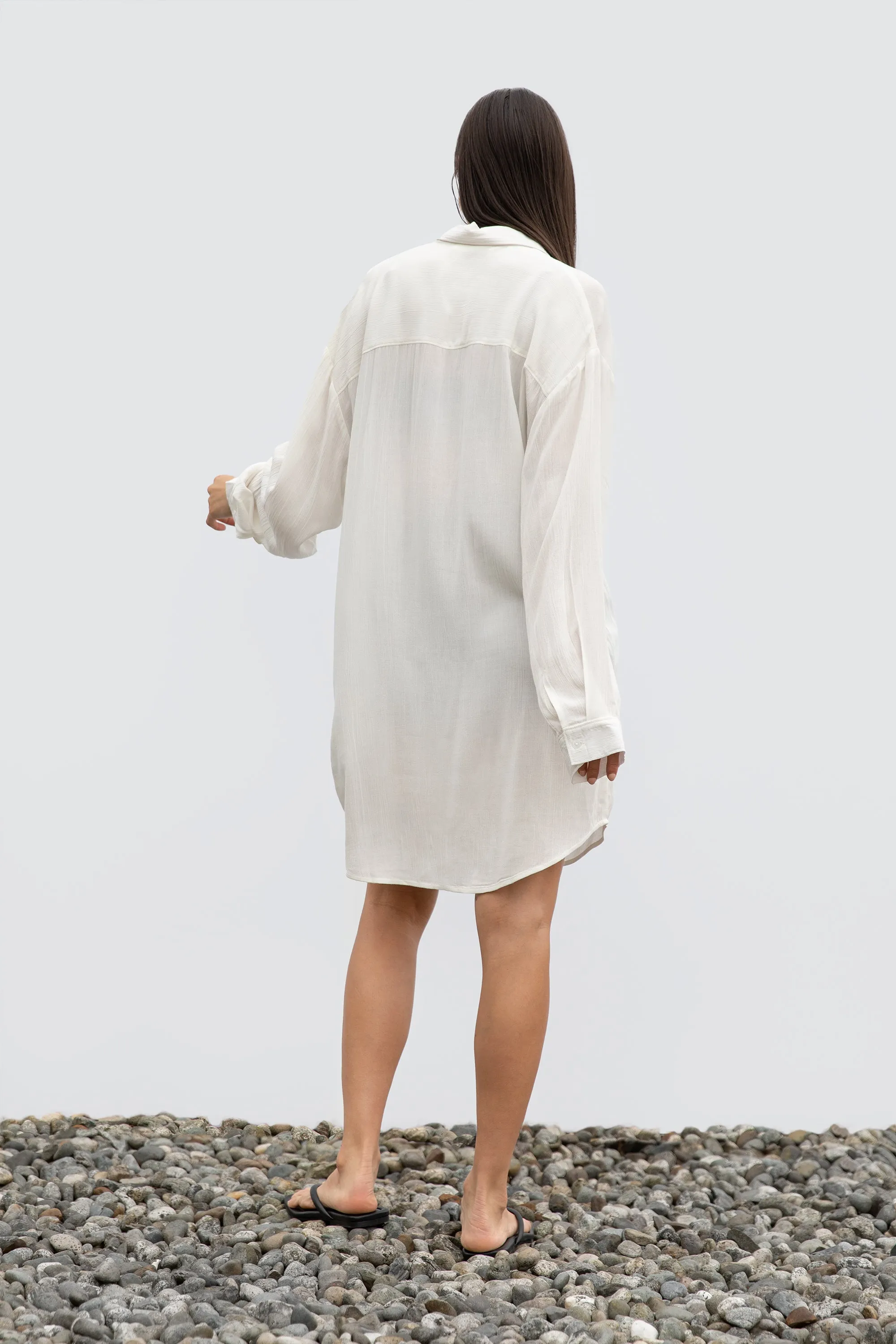 CRINKLED MID-LENGTH SHIRT
