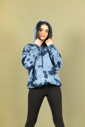 Deep Blue Tie and Dye Hoodie