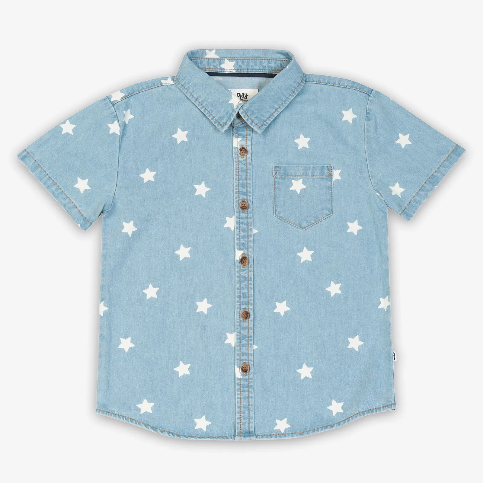 Denim Stars Button Down Polo