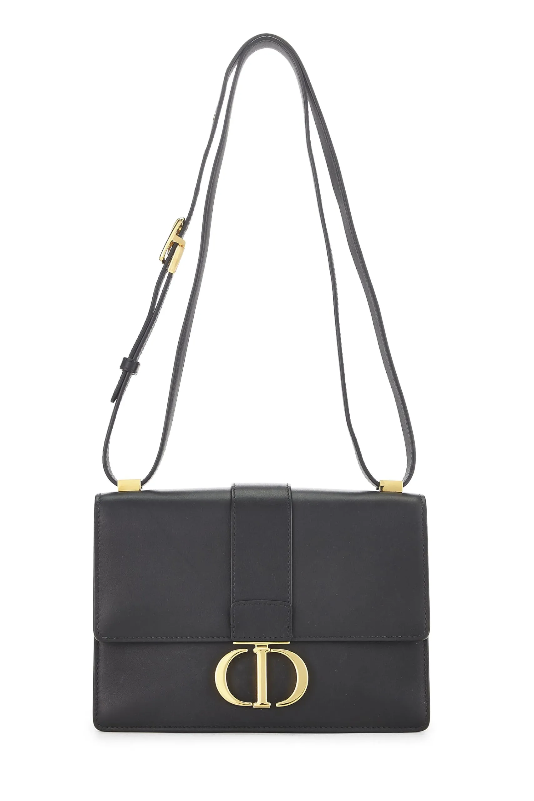 Dior,  Black Calfskin 30 Montaigne Bag, Black