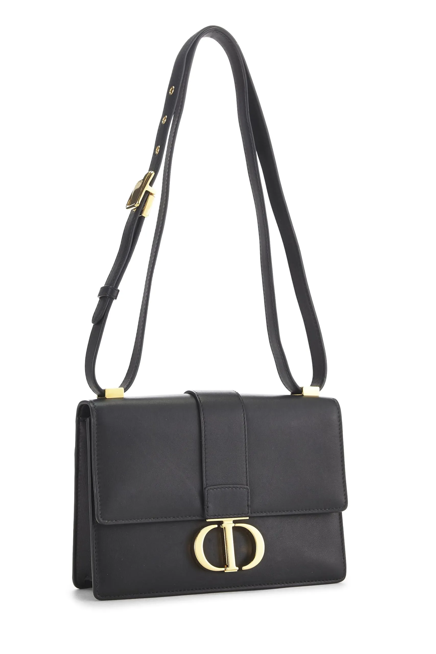 Dior,  Black Calfskin 30 Montaigne Bag, Black