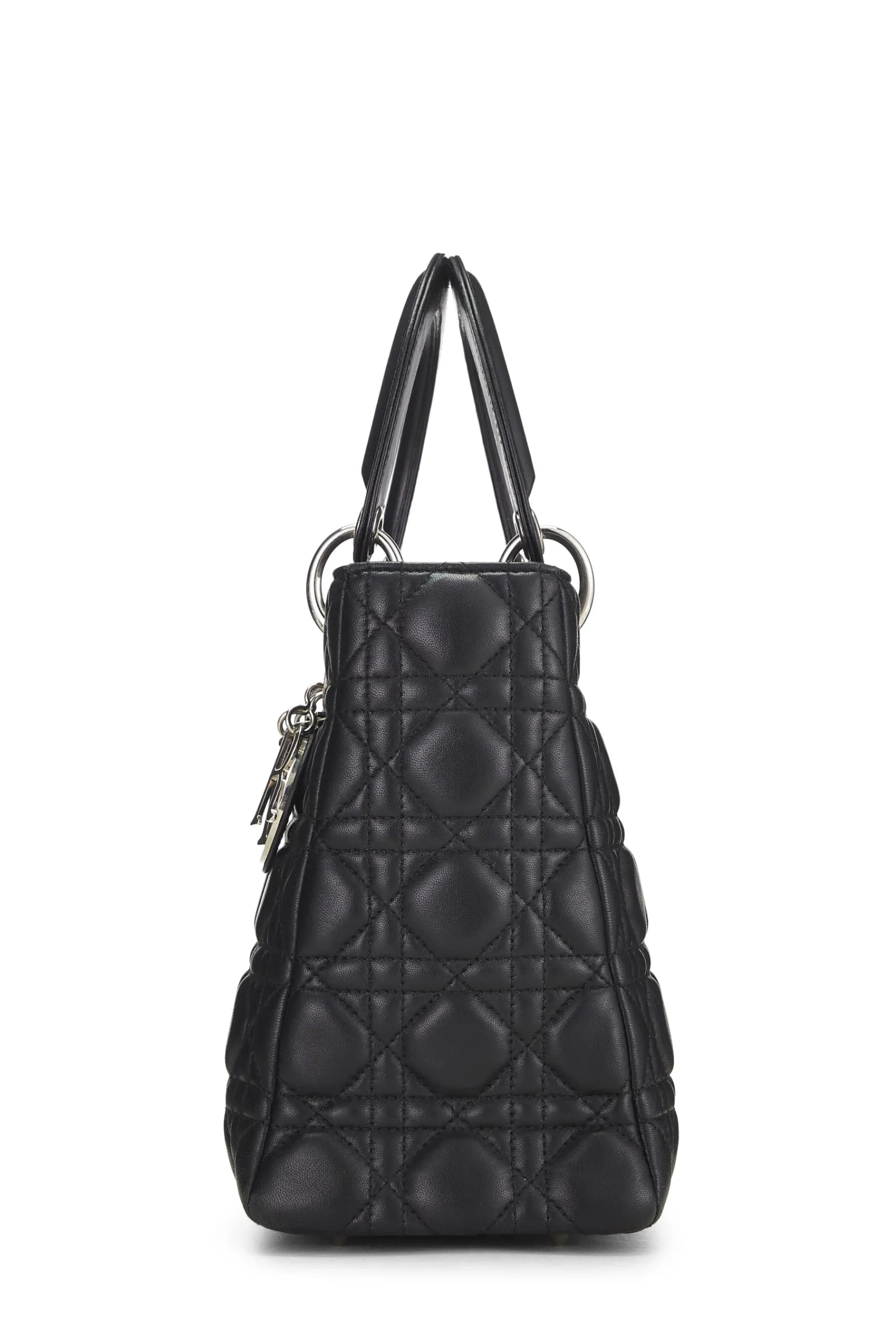 Dior,  Black Cannage Quilted Lambskin Lady Dior Medium, Black