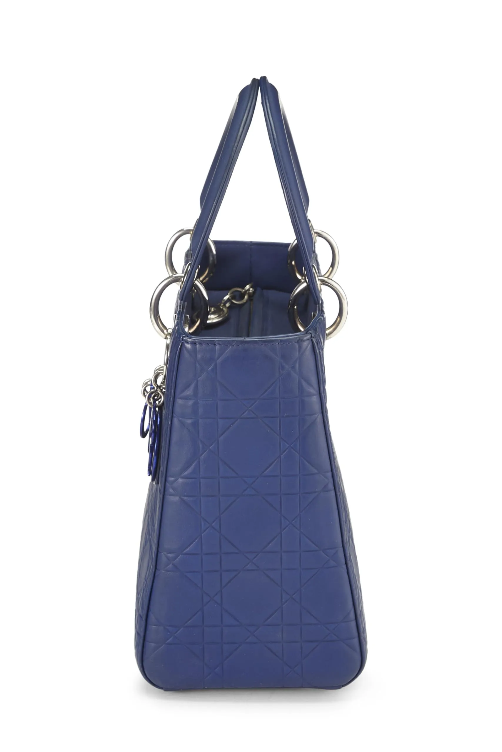 Dior,  Matte Blue Cannage Calfskin Lady Dior Medium, Blue