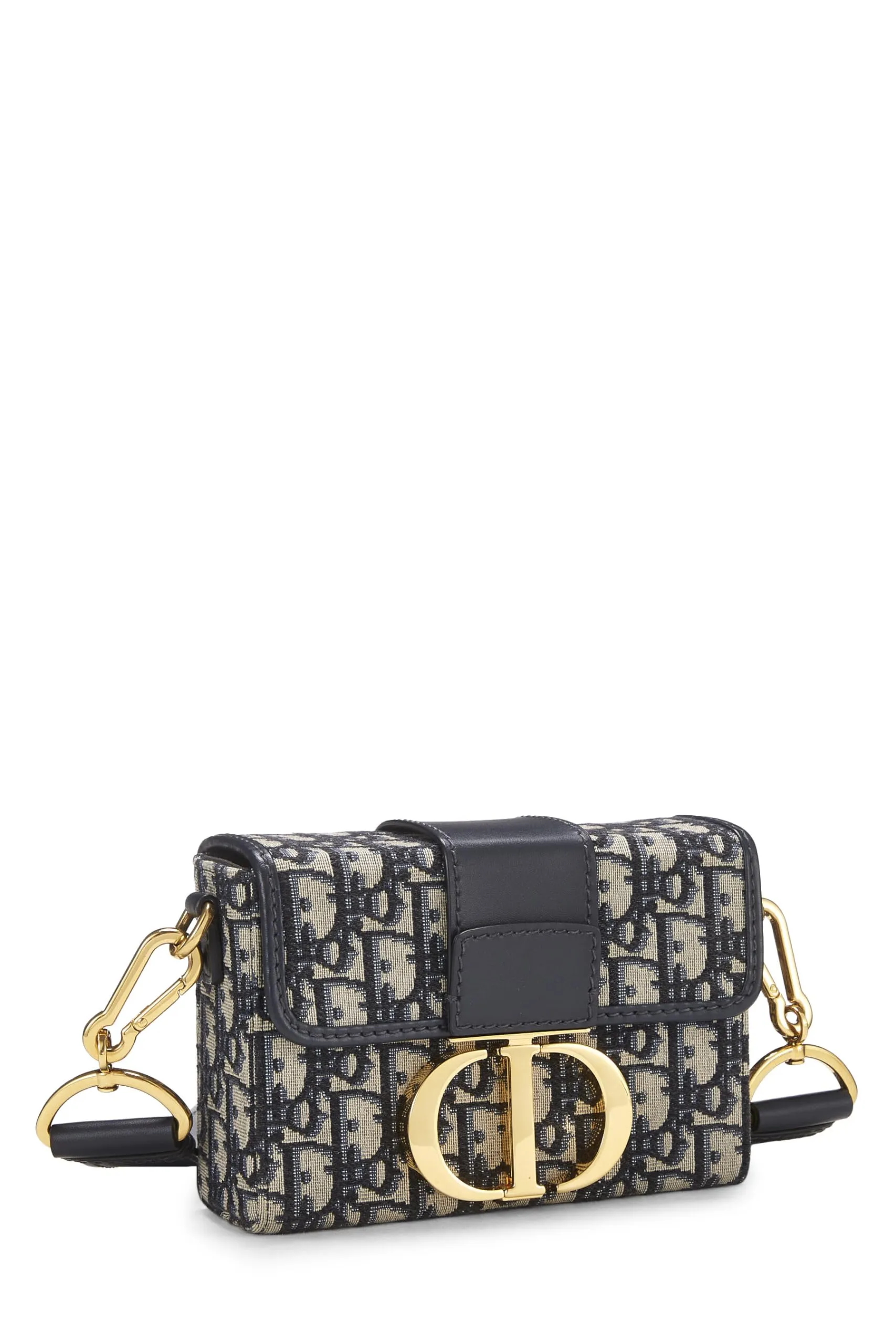 Dior,  Navy Oblique Jacquard 30 Montaigne Box Bag, Navy